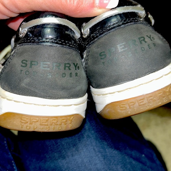 SPERRY⛵️TOP-SIDER Leather/Fabric Black Boat Shoes🦓Zebra Print Size 7.5 Women’s - Picture 6 of 12